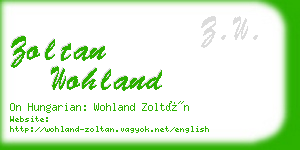 zoltan wohland business card